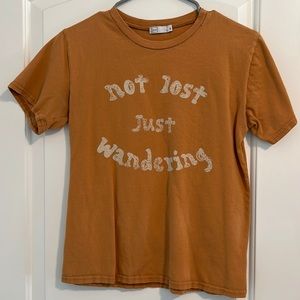 Not Lost Just Wandering Tee - Mustard Yellow